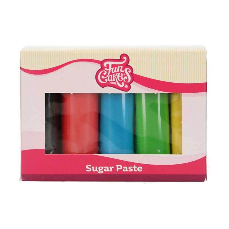 Pâte à Sucre Multipack Couleurs essentielles 5x100 g Funcakes Pâte à Sucre Multipack Couleurs essentielles 5x100 g Funcakes