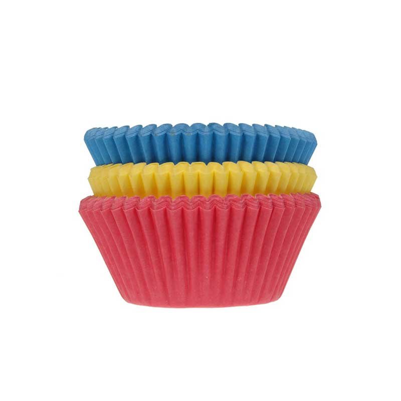 Caissette cupcake assortiment couleur primaire pk/75 House of Marie