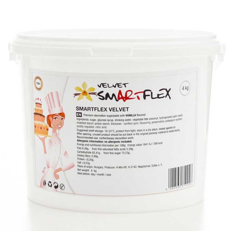 Pâte à sucre Velours blanche 4Kg Smartflex