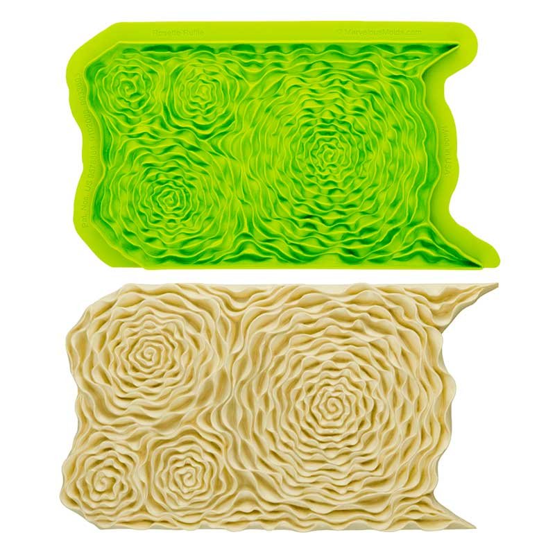 Tapis de texture silicone Rose Ruffle Marvelous Molds Tapis de texture silicone Rose Ruffle Marvelous Molds