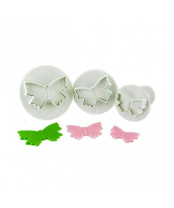 Emporte-pièce poussoir Papillons assortis set/3 Emporte-pièce poussoir Papillons assortis set/3