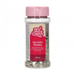 Sprinkle Medley Paillettes Argent Deluxe 65g FunCakes