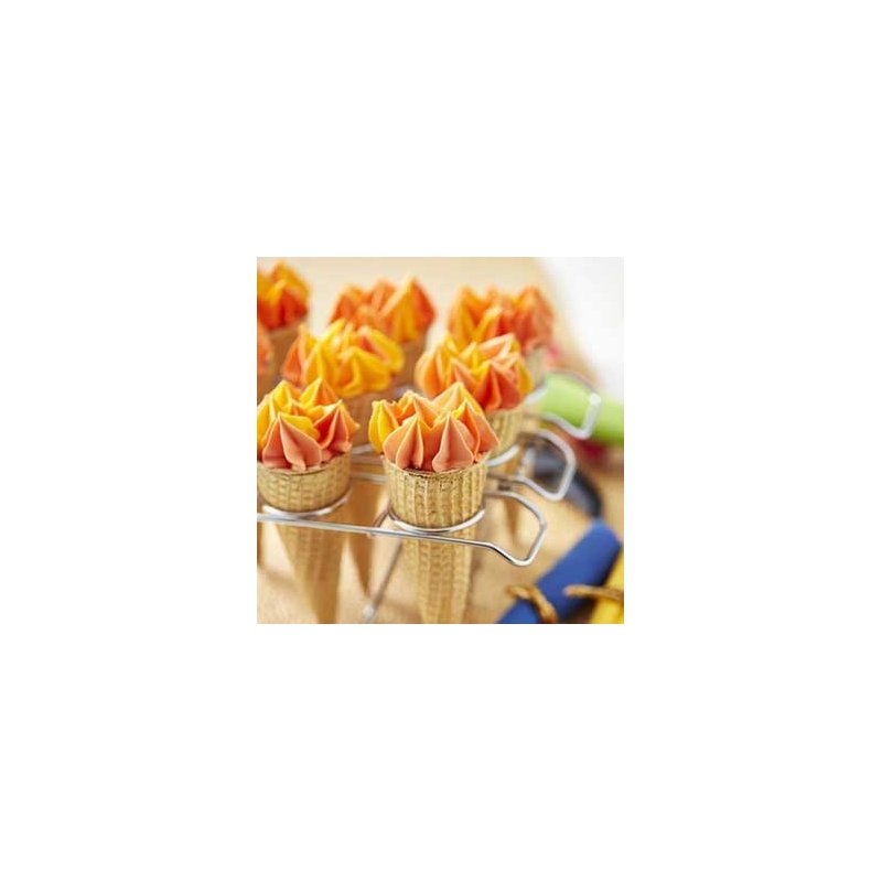 BambooMN Présentoir à cônes de nourriture en bambou naturel 33 x 12,4 x 8,9 cm pour restaurants, événements traiteurs, fêtes ou buffets, peut contenir jusqu'à 12 cônes – 3 pièces