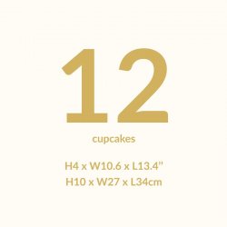 Boîte à 12 Cupcakes Crystal PME