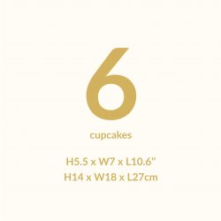Boîte à 6 Cupcakes Crystal PME