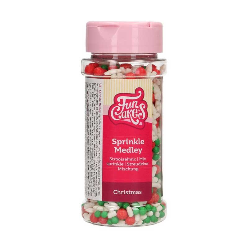 Sprinkle Medley Paillettes Noël 60g FunCakes Sprinkle Medley Paillettes Noël 60g FunCakes