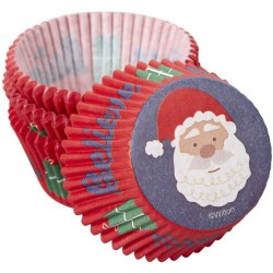 Caissettes à cupcakes Père Noël pk/75 Wilton