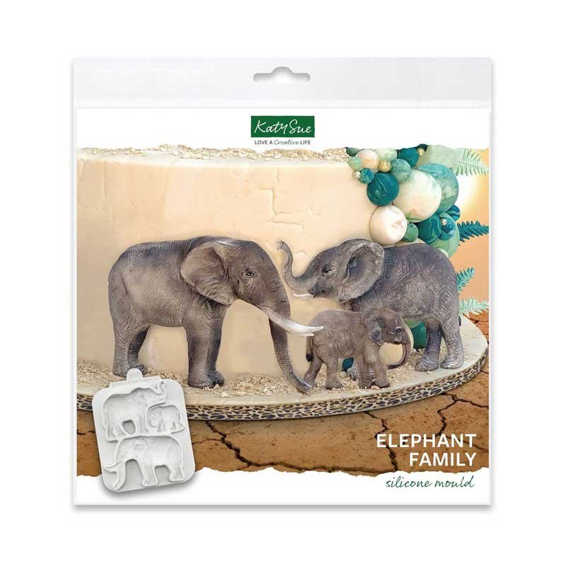 Moule silicone Famille d'éléphants Katy Sue Moule silicone Famille d'éléphants Katy Sue