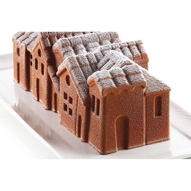 Moule bûche Village d'hiver Silikomart à 32,90 €