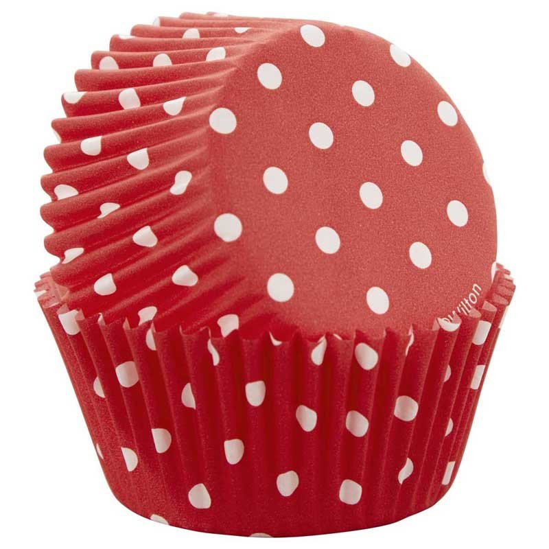 Caissette cupcake Rouge à pois blanc pk/75 Wilton à 2,59 €