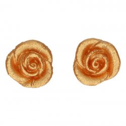 Décorations en pâte d’amande Roses Dorées Set/6 FunCakes