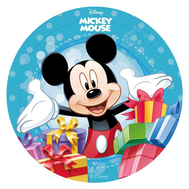 Disque pâte à sucre Mickey et ses cadeau Disney