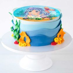 Disque Azyme pour gâteau Petite sirène