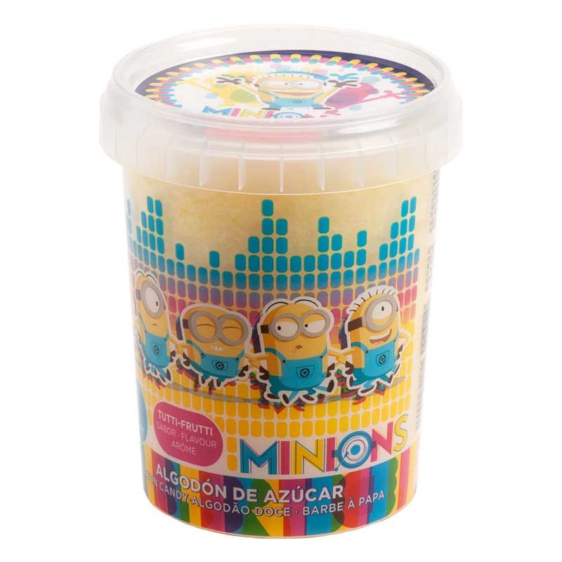 Barbe à papa avec autocollant Minions Barbe à papa avec autocollant Minions