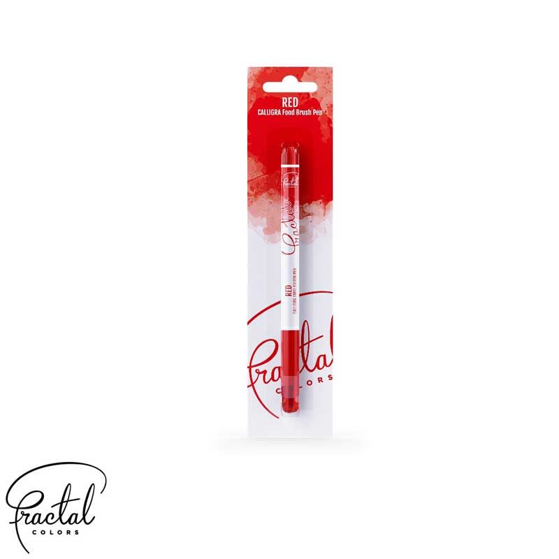 Stylo pinceau alimentaire Calligra de Fractal Rouge