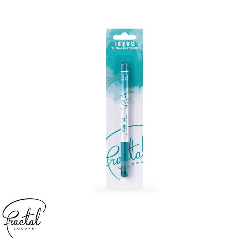 Stylo pinceau alimentaire Calligra de Fractal Turquoise Stylo pinceau alimentaire Calligra de Fractal Turquoise