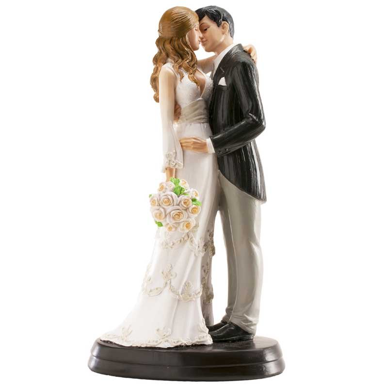 Sujet de mariage Avec bouquet de fleur 18 cm Sujet de mariage Avec bouquet de fleur 18 cm