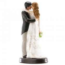 Sujet de mariage Avec bouquet de fleur 18 cm