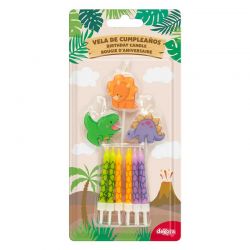 Kit Mix bougies d'anniversaire dinosaures