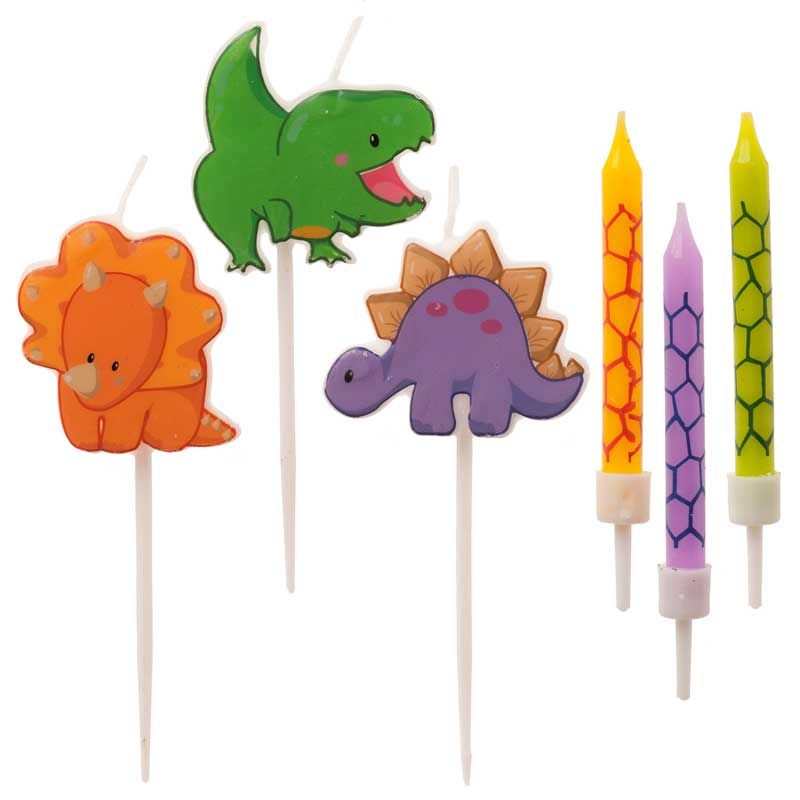 Kit Mix bougies d'anniversaire dinosaures