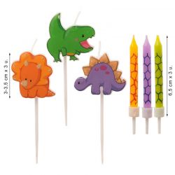 Kit Mix bougies d'anniversaire dinosaures