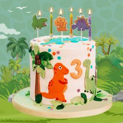 Kit Mix bougies d'anniversaire dinosaures