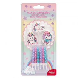 Kit Mix bougies d'anniversaire Licorne