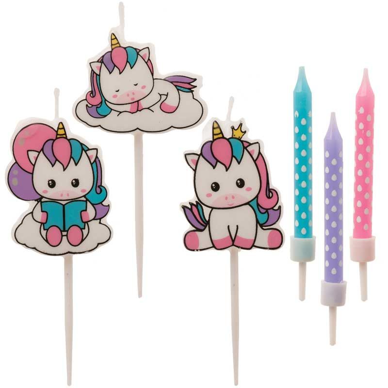 Kit Mix bougies d'anniversaire Licorne Kit Mix bougies d'anniversaire Licorne