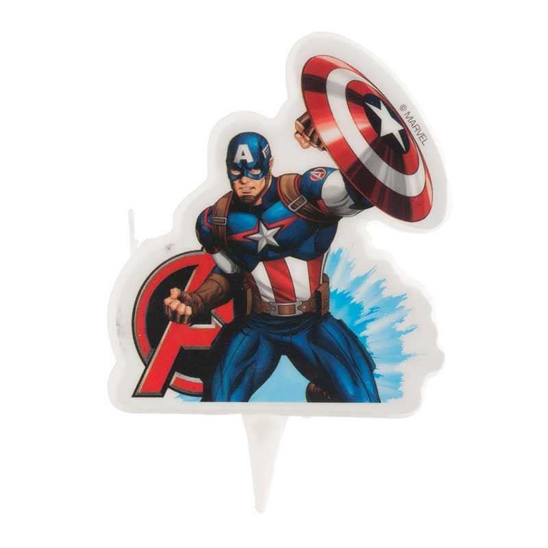 Bougie anniversaire Captain America 2D Marvel