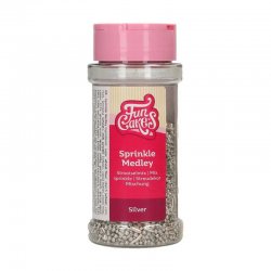 Sprinkle Medley Paillettes Argent Deluxe 65g FunCakes