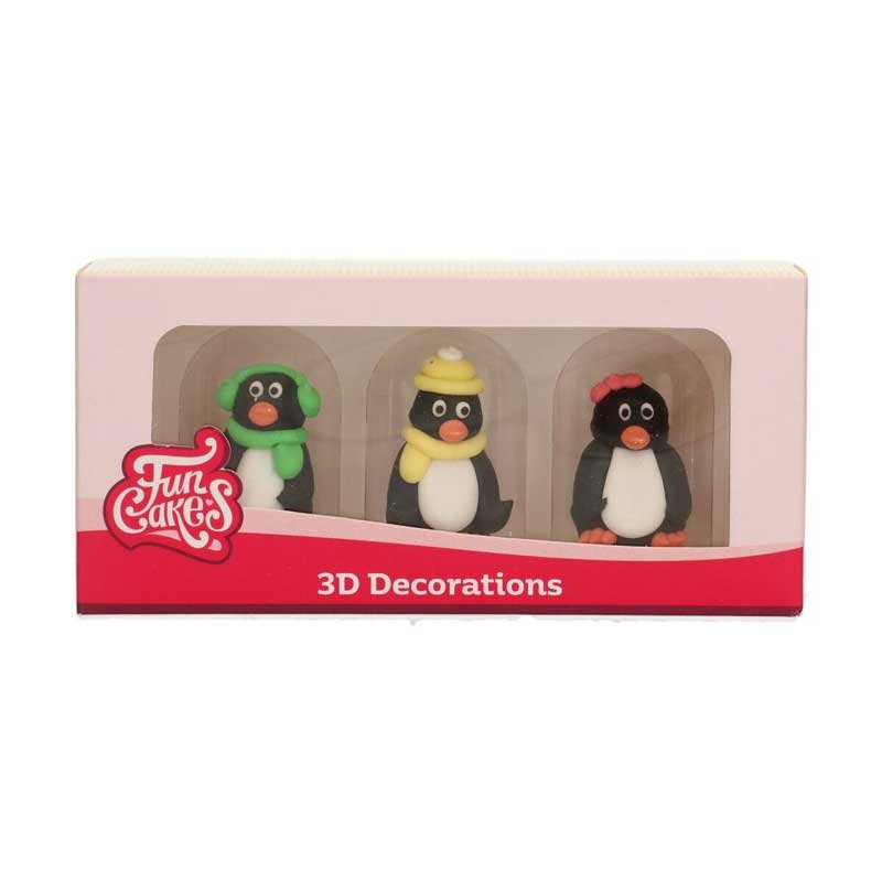 Décorations Sucrées 3D Figurines Pingouins  FunCakes