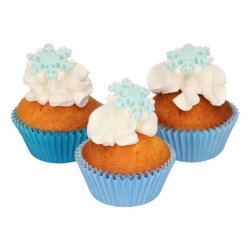 Décors en Sucre Flocons de Neige Bleu et Blanc FunCakes