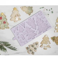 Moule En Silicone Pour Plateau De Noël - Diamètre 26,5 Cm - Motifs étoiles Et Arbres - Pour Résine, Plâtre, Cire - DIY Déco