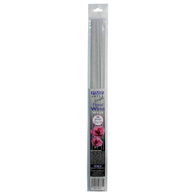 Tiges florales PME Taille Blanc 26 Gauge Tiges florales PME Taille Blanc 26 Gauge