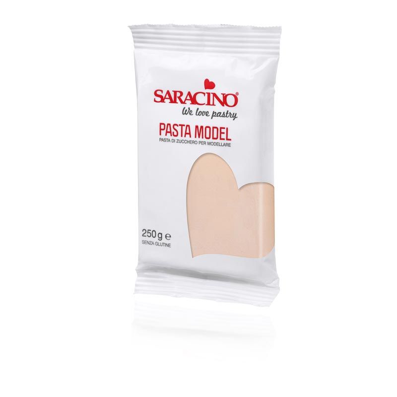 Pâte à sucre modelage 250g Saracino couleurs Rose Beige