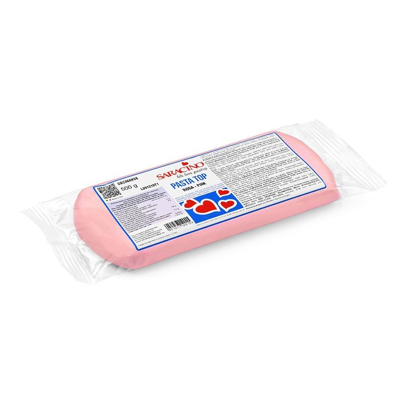 Pâte à sucre de couverture TOP 500gr Saracino couleurs Rose