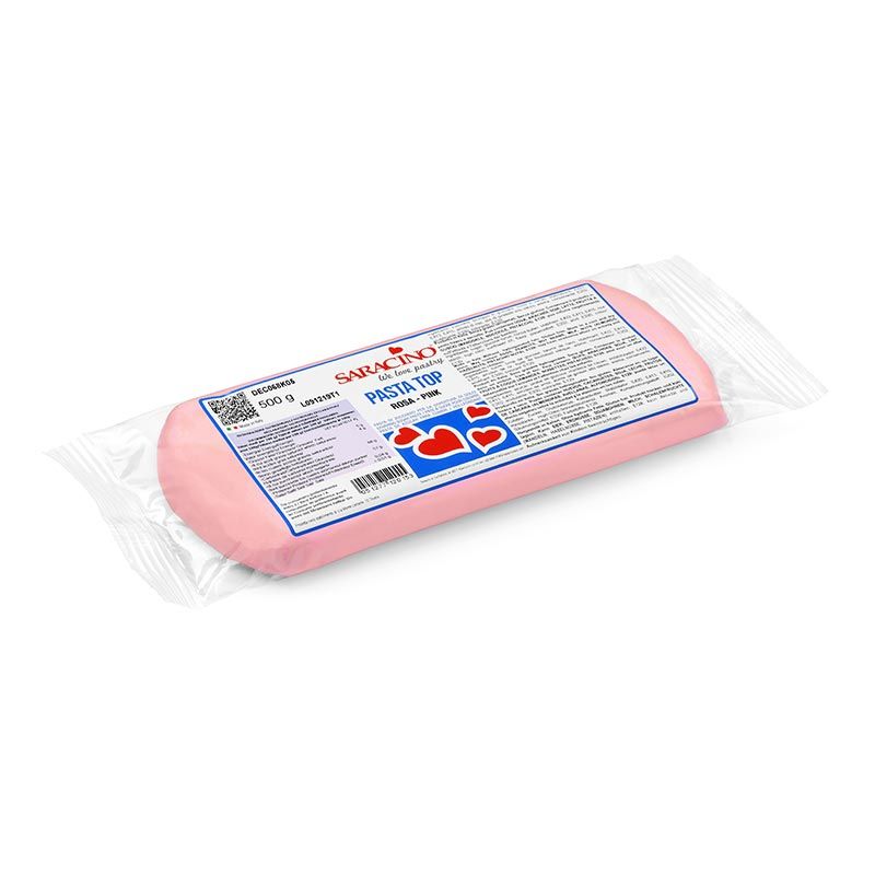 Pâte à sucre de couverture TOP 500gr Saracino couleurs Rose Pâte à sucre de couverture TOP 500gr Saracino couleurs Rose