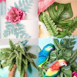  Moule en Silicone Feuilles tropicales Karen Davies