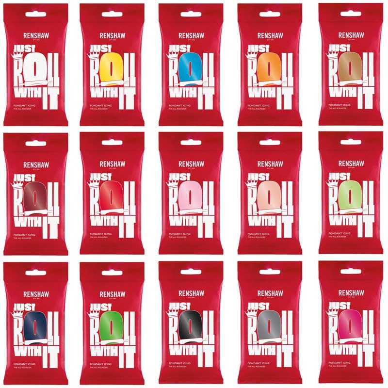 Pâte à sucre de couverture 250gr Renshaw couleurs aux choix Pâte à sucre de couverture 250gr Renshaw couleurs aux choix