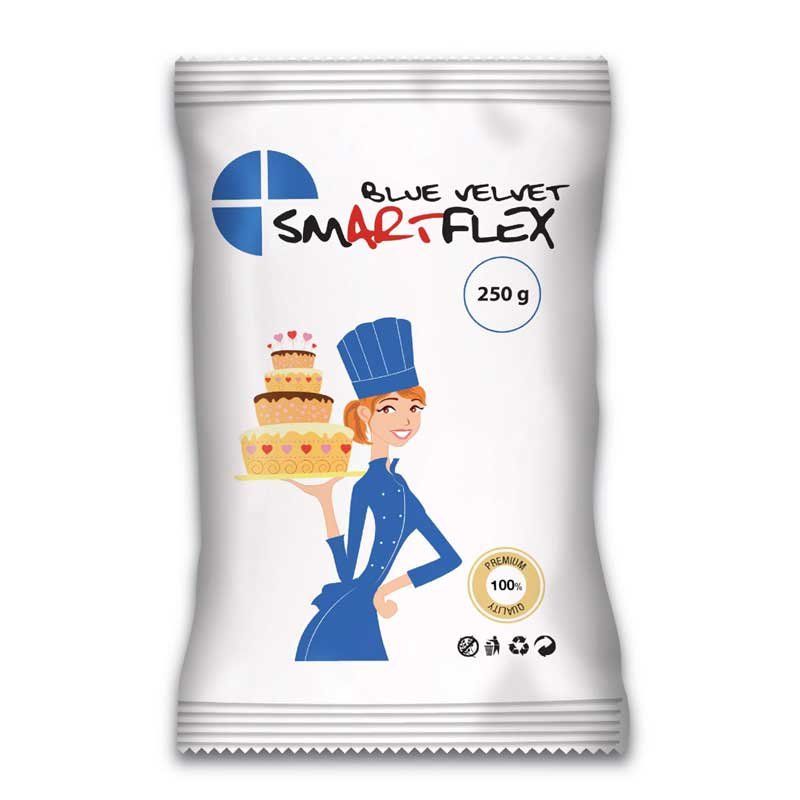 Pâte à sucre Velours 250g Smartflex couleurs Bleu Pâte à sucre Velours 250g Smartflex couleurs Bleu