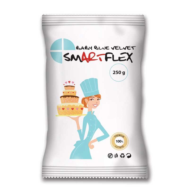 Pâte à sucre Velours 250g Smartflex couleurs Bleu bébé Pâte à sucre Velours 250g Smartflex couleurs Bleu bébé