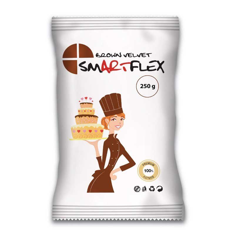 Pâte à sucre Velours 250g Smartflex couleurs Marron Pâte à sucre Velours 250g Smartflex couleurs Marron