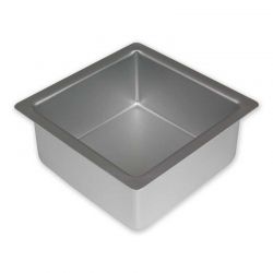 Moule carré en métal hauteur 7,5 cm, côté 20 cm