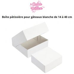 Boîte pâtissière pour gâteaux blanche de 14 à 40 cm