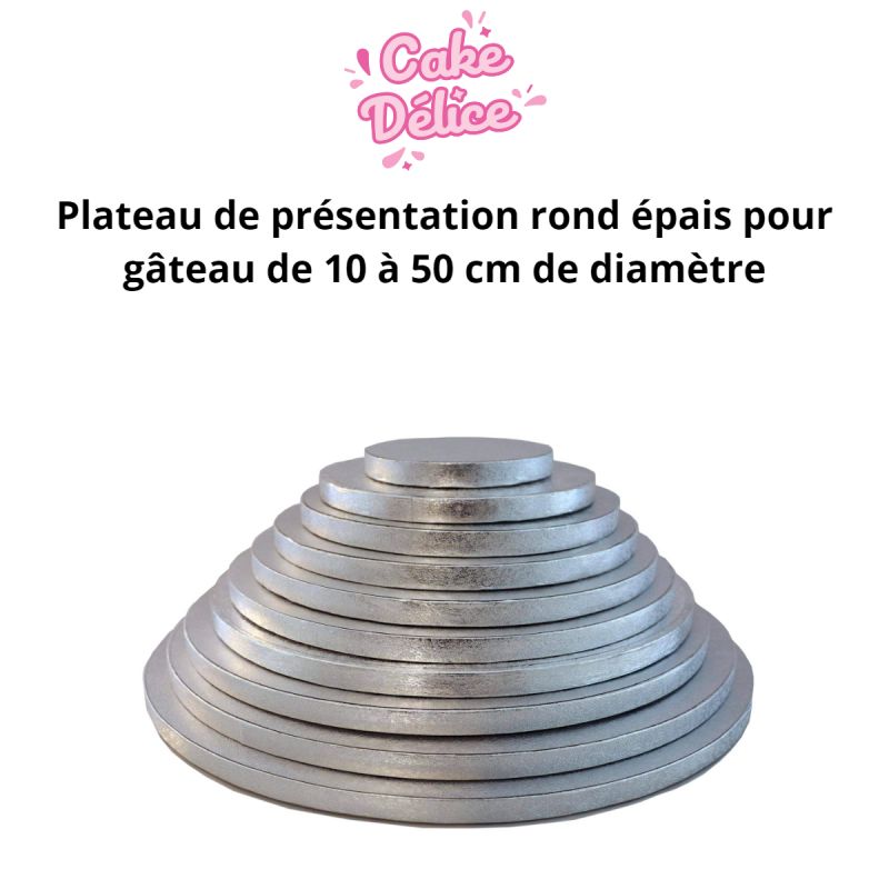 Plateau rond à gâteau Argent - 25 cm