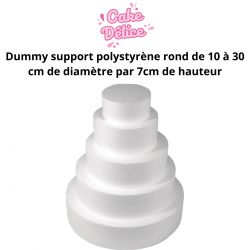 Dummy support polystyrène rond de 10 à 30 cm de diamètre par 7cm de hauteur