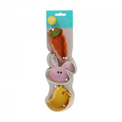 Emporte Pièce biscuits carotte, de lapin et de poussin lot de 3 Wilton