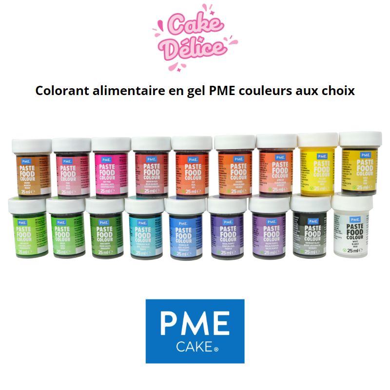 Colorant alimentaire en gel PME couleurs aux choix