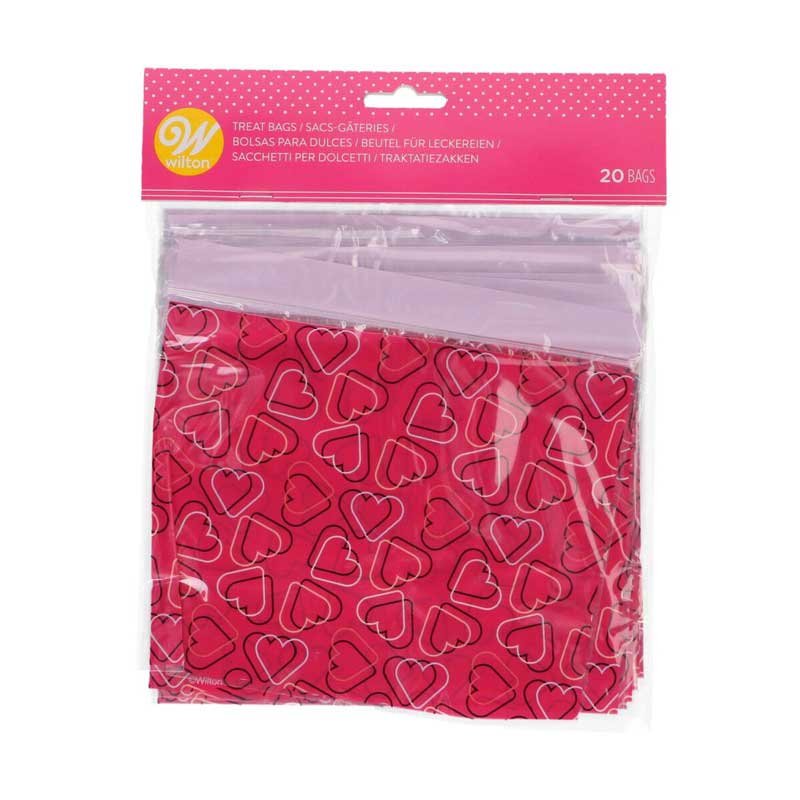 Sacs à friandises Cœurs refermables pk/20 Wilton