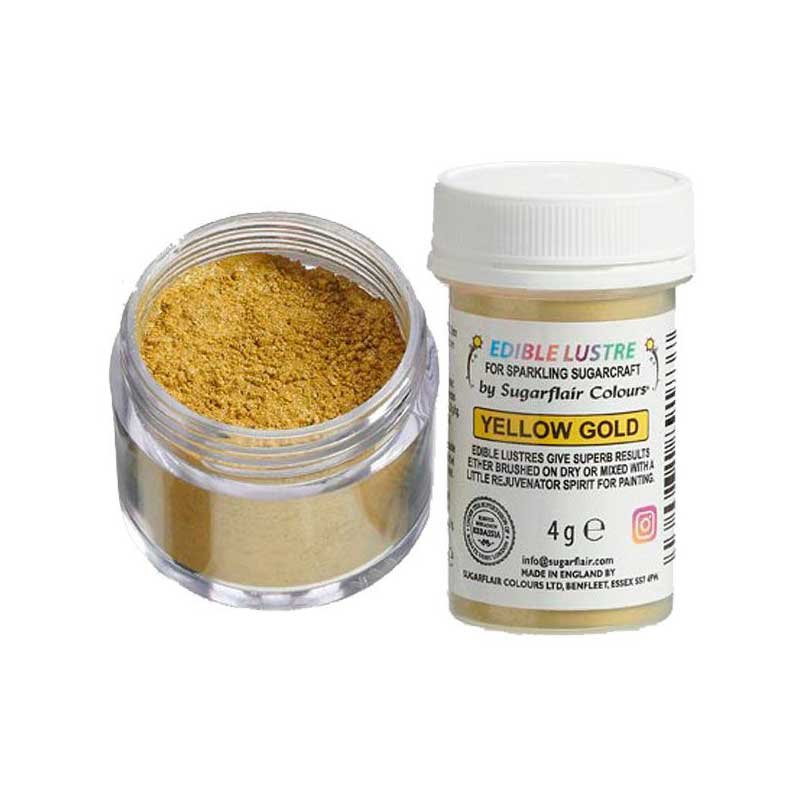 Lustre comestible 4g Sugarflair couleurs Or jaune Lustre comestible 4g Sugarflair couleurs Or jaune